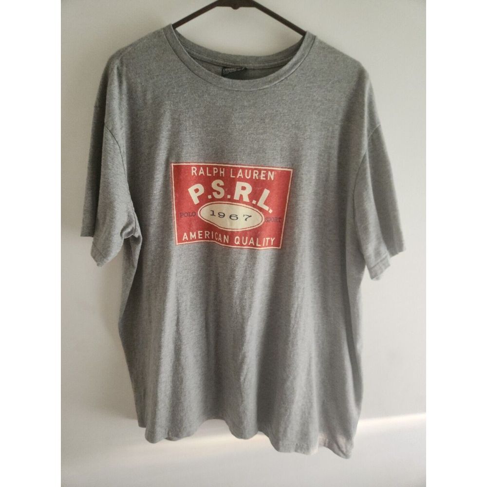 Vtg 1990s 90s Ralph Lauren Polo 1967 T-Shirt Mens Large PSRL Grey Cotton
